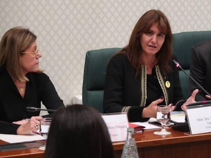 La consejera Laura Borràs, durante la comparecencia en la comisión de Cultura.