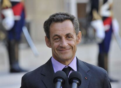 Sarkozy, durante una rueda de prensa el viernes en París.