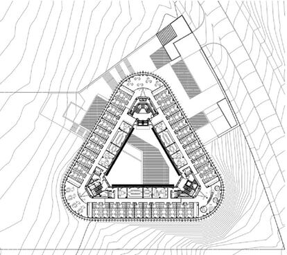 Plano del cuerpo triangular del edificio IMDEA