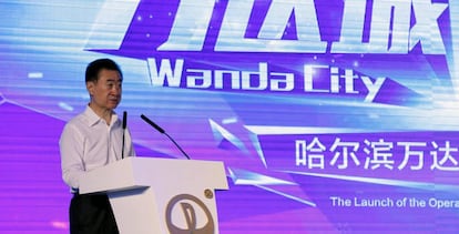 Wang Jianlin, en la inauguraci&oacute;n de un complejo tur&iacute;stico de Wanda en la ciudad china de Harbin.