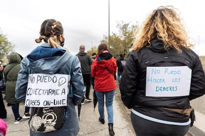 Manifestación sobre la situación de la Cañada Real Galiana el pasado octubre bajo el lema "tener luz no es un lujo, es un derecho".