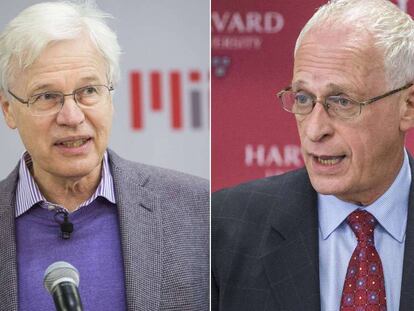 Bengt Holmström, a la izquierda, y Oliver Hart.