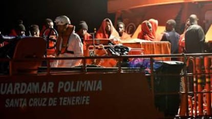 African migrants rescued by Spanish services.