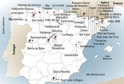 Todas las estaciones de esquí de España y Andorra.