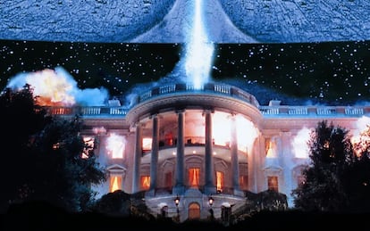 The destruction of the White House in Roland Emmerich’s film ‘Independence Day.'