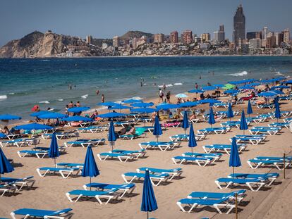 Una playa de Benidorm el pasado mes de julio.