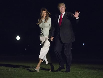 El presidente de los Estados Unidos, Donald Trump, junto con la primera dama, en Melania Trump en mayo de 2017.