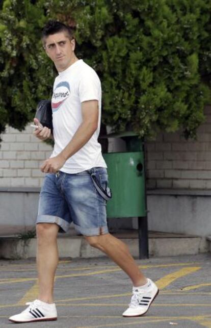 Pablo, tras un entrenamiento con el Valencia, en la pretemporada.