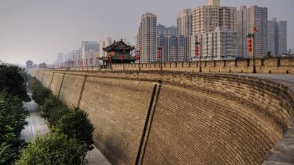 La muralla de Xian, ciudad situada en el centro de China y donde comenzaba la Ruta de la Seda.