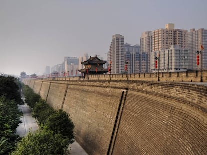 La muralla de Xian, ciudad situada en el centro de China y donde comenzaba la Ruta de la Seda.