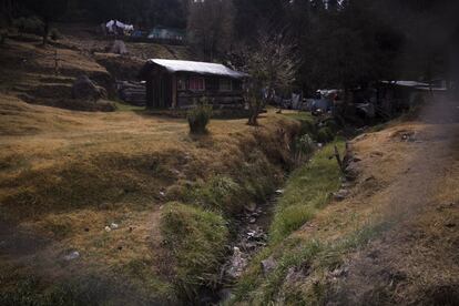 Este martes, los habitantes del sur del Valle de México despertaron con la noticia de que las bajas temperaturas habían provocado la caída de aguanieve. Algunas de las viviendas de esta zona están hechas de madera.