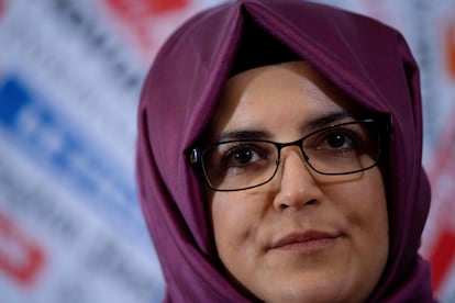 Hatice Cengiz, prometida de Jamal Khashoggi, en 2019 en Roma.