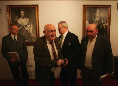 Cristóbal Aguado, Juan Antonio Delgado, Joan Brusca y José Pascual Fortea, ayer en Valencia.