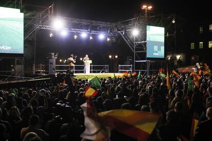 Acto de cierre de la campaña de Vox en las elecciones de Castilla y León, el día 11 en Valladolid.