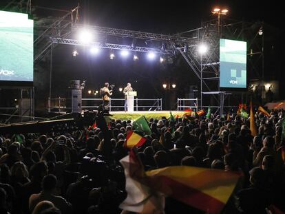 Acto de cierre de la campaña de Vox en las elecciones de Castilla y León, el día 11 en Valladolid.