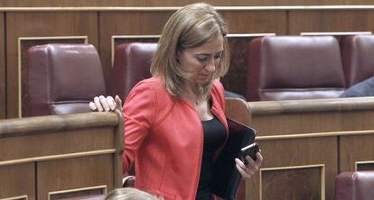Carme Chacón, el pasado día 25, en el Congreso de los Diputados