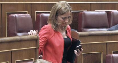 Carme Chac&oacute;n, el pasado d&iacute;a 25, en el Congreso de los Diputados