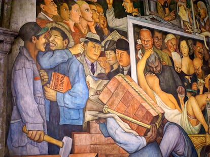 Mural de Diego Rivera sobre la historia de México, en el Palacio Nacional de Ciudad de México.