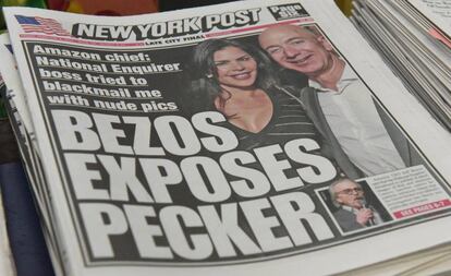 Un diario recoge las acusaciones de chantaje de Bezos contra Pecker. 