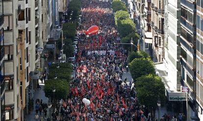 Imagen general de la manifestación de Valencia.