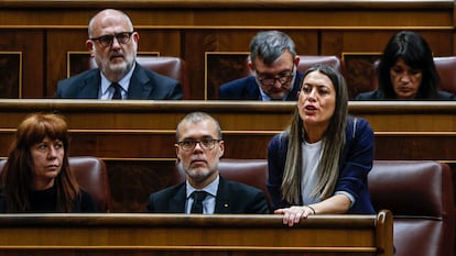 La portavoz de Junts en el Congreso, Míriam Nogueras, este martes en la Cámara baja.