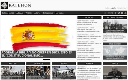 Captura de tela do portal katehon.com.