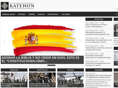 Captura de tela do portal katehon.com.