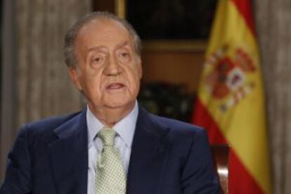 El Rey Juan Carlos durante el tradicional mensaje de Navidad que pronunció el pasado 24 de diciembre.