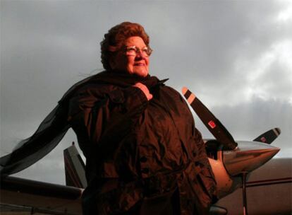 Margaret Ringenberg, en un aeródromo de Indiana, en 2002.