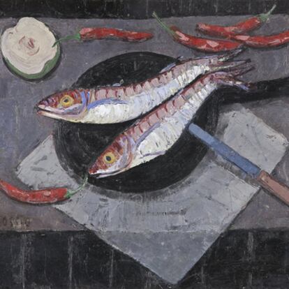 <i>Salmonetes (1926-27), </i>de Pancho Cossío, óleo de la colección Los Bragales.