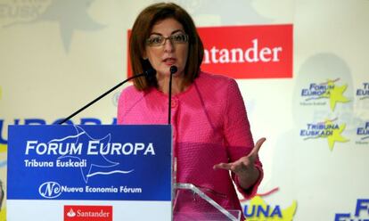 Maite Pagazaurtundua, durante su intervención en el Fórum Europa.