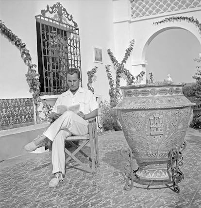 Belgian Nazi collaborator Léon Degrelle in the mansion he built in the Sevillian town of Constantina.