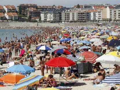 Playa de Silgar, en pleno centro de Sanxenxo