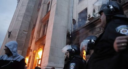 Um incêndio na sede sindical de Odessa deixou pelo menos 38 mortos.