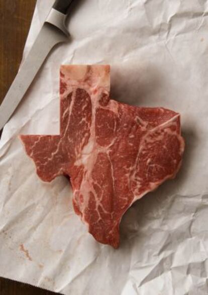 El estado de Texas en una pieza de carne