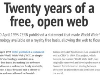 El CERN conmemora el 20º aniversario de la World Wide Web