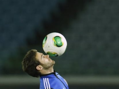 Mata, en un entrenamiento.