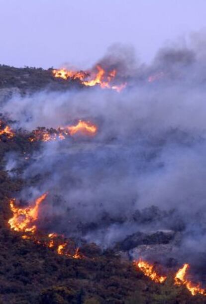 Imagen del incendio en las Fragas do Eume