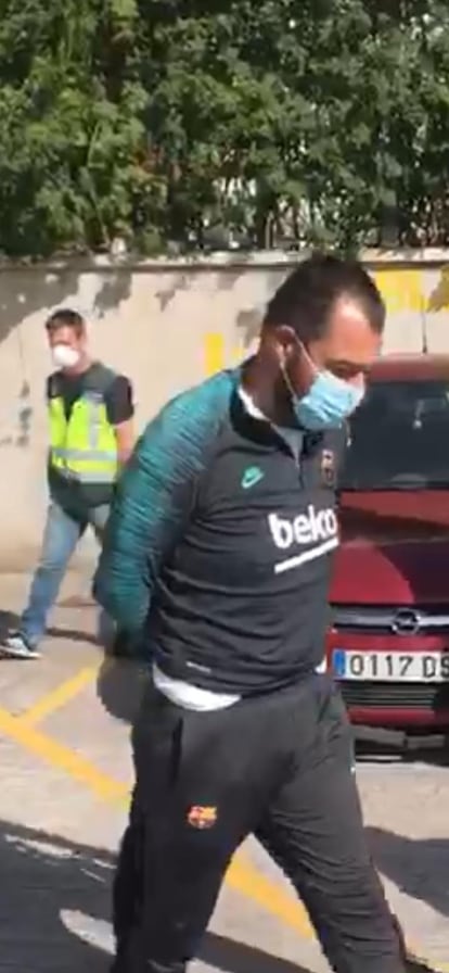 Jesús Heredia Heredia, alias El Pantoja, al ser detenido el miércoles por la Policía.
