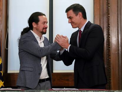 Pedro Sánchez y Pablo Iglesias, en diciembre.