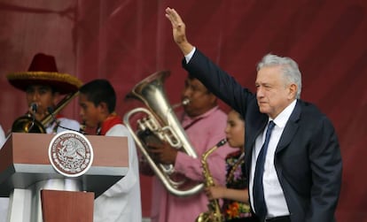 López Obrador ofrece un discurso este lunes.