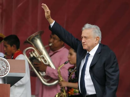 López Obrador ofrece un discurso este lunes.