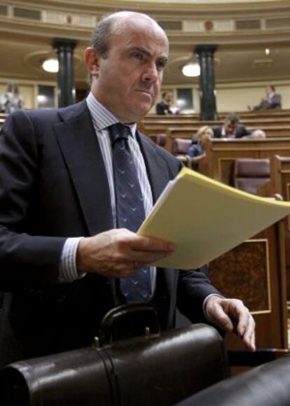 Luis de Guindos en el Congreso de los Diputados.