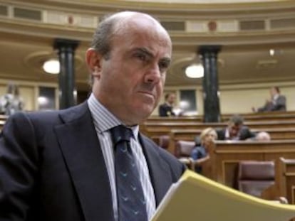 Luis de Guindos en el Congreso de los Diputados.