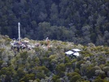 Vista aérea de la mina Pike River Coal, en Greymouth, Nueva Zelanda