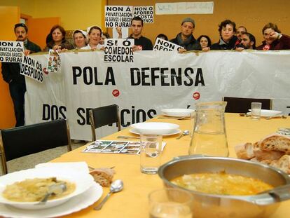 Protesta por los recortes de comedor