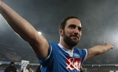 Higuain celebra la victoria ante el Inter.