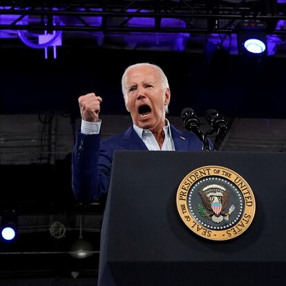 El presidente de Estados Unidos, Joe Biden, este viernes en un mitin en Raleigh, Carolina del Norte.