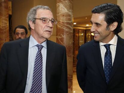 El presidente de Telef&oacute;nica, Jos&eacute; Mar&iacute;a &Aacute;lvarez Pallete (derecha) y el presidente de la Fundaci&oacute;n Telef&oacute;nica, Cesar Alierta.