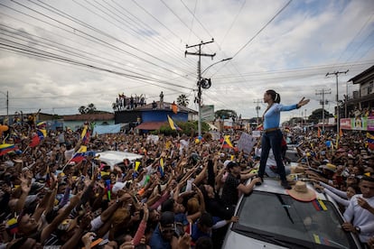 María Corina Machado en Guanare, Venezuela.